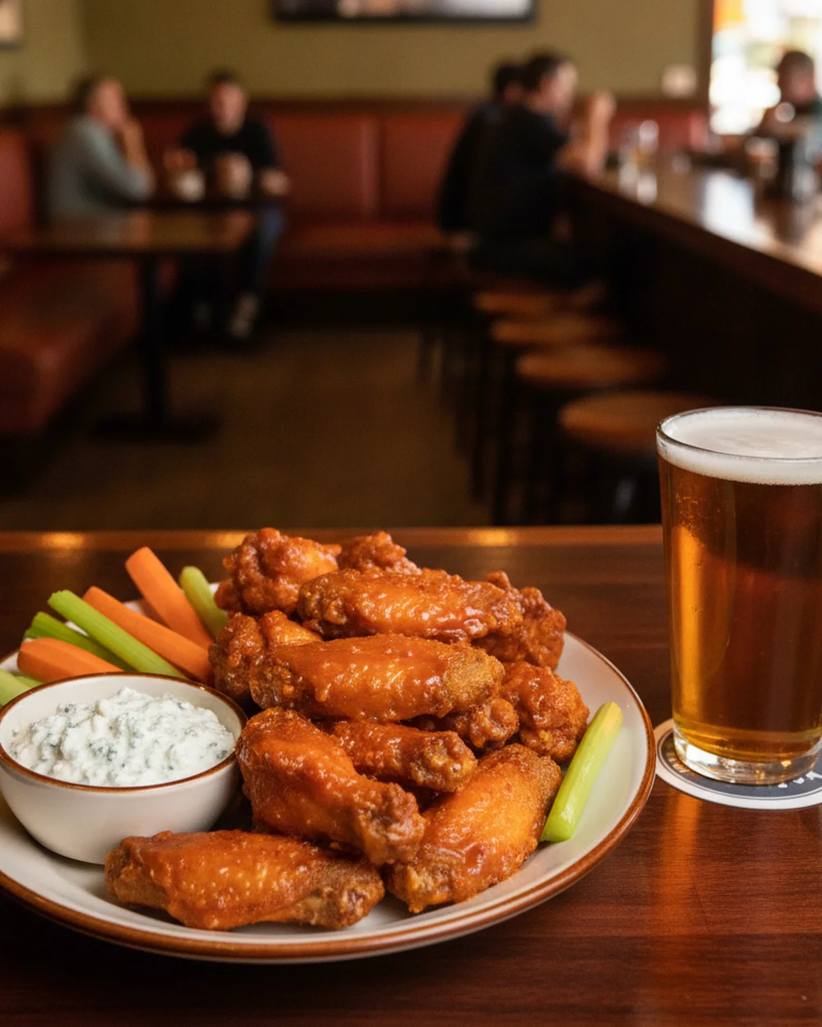 A platter of buffalo wings.